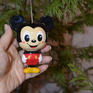 DISNEY Micky Mouse Character Figurine Holiday Ornament Hanging Red-Black-Tan